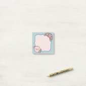 Sticky Note Sjabloon met delicate bloemen (Op bureau)