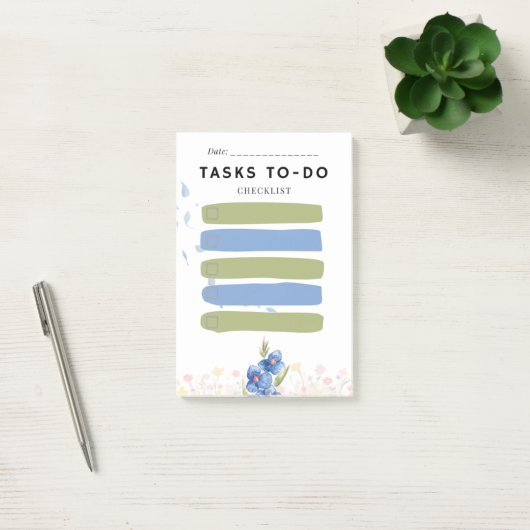 Sticky Note TASKS TO-DO Check Box Blue Orchid (Kantoor)