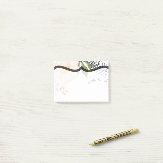 Sticky Notes Baby Roze Kosmos op Wit (Op bureau)