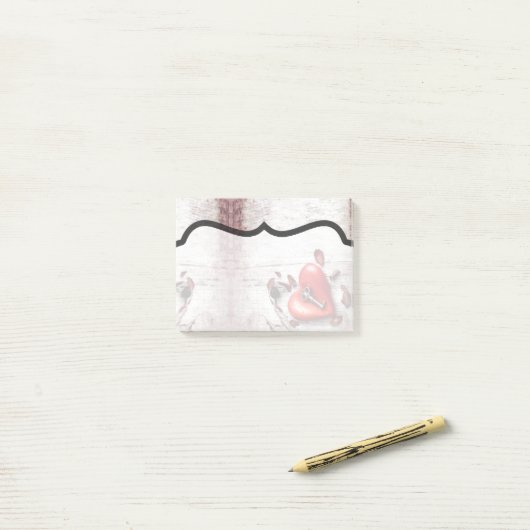 Sticky Notes Country Wood Key naar mijn hart Rusti (Op bureau)