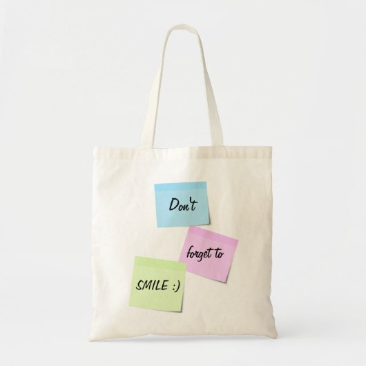 Sticky Notes Cute pastel kleuren Smile text Tote Bag (Voorkant)