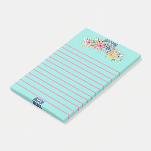 Sticky Notes (Florale Blauwe Notities)RFPMDesigns2 (Schuin)