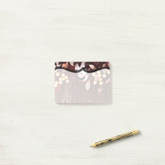 Sticky Notes Katoenen tak op donkere houtstengel (Op bureau)