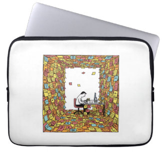 Sticky Notes – Overweldigd Kantoor Art Laptop Sleeve