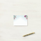 Sticky Notes Tropische bloemen op Blue Ombre (Op bureau)