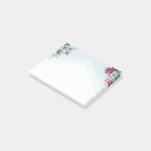 Sticky Notes Tropische bloemen op Blue Ombre (Schuin)