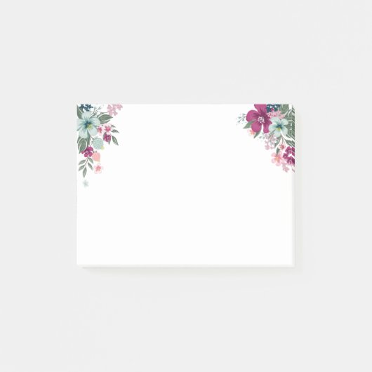 Sticky Notes Tropische bloemen op wit (Voorkant)