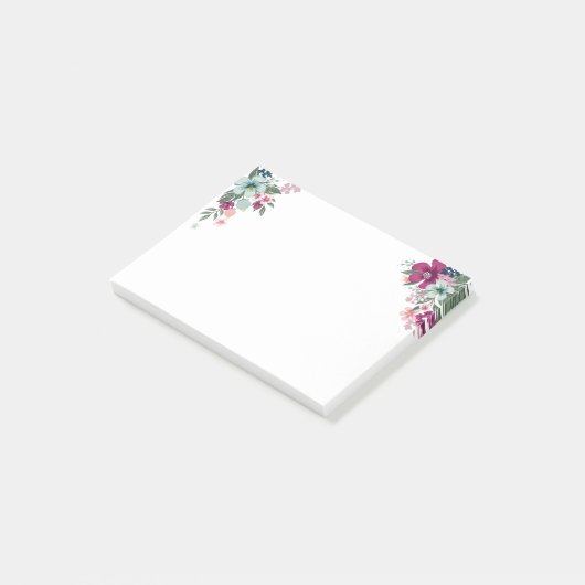 Sticky Notes Tropische bloemen op wit (Schuin)