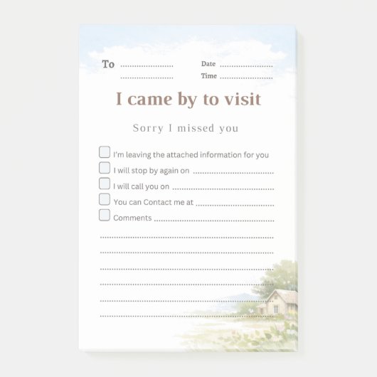 Sticky notitie voor terugkombezoek - Gestippelde l Post-it® Notes (Voorkant)