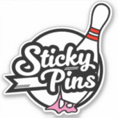 "Sticky Pins" Bowling Team Logo Sticker (Voorkant)