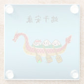 Sticky Rice Dumpling op Dragon Boat Festival Glazen Onderzetter (Achterkant)