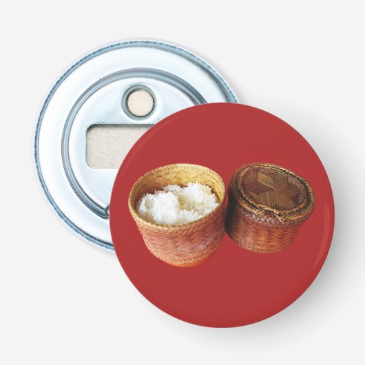 Sticky Rice [Khao Niao] Thai Lao Food Button Flesopener (Voorkant)