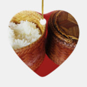 Sticky Rice [Khao Niao] Thai Lao Food Keramisch Ornament (Achterkant)