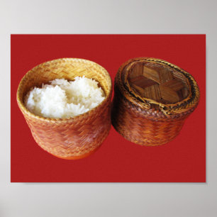 Sticky Rice [Khao Niao] Thai Lao Food Poster
