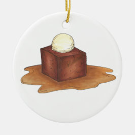 Sticky Toffee Pudding British Dessert Foodie Keramisch Ornament