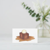 Sticky Toffee Pudding Dessert Food Pastry Chef Visitekaartje (Staand voorkant)