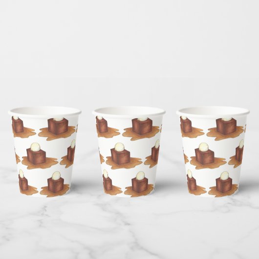 Sticky Toffee Pudding UK British Food Dessert Papieren Bekers (Multi)