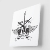 Sticky Tunes | Wanduhr | Rock Style Edition Vierkante Klok (Hoek)