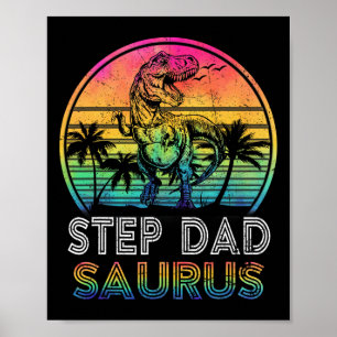 Stief Dadsaurus Dinosaur Stief Vader Saurus Famili Poster