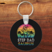 Stief Dadsaurus Dinosaur Stief Vader Saurus Famili Sleutelhanger (Voorkant)