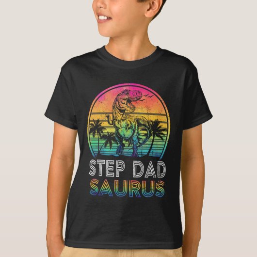Stief Dadsaurus Dinosaur Stief Vader Saurus Famili T-shirt (Voorkant)