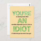 Stiefbroer, je bent een geweldig menselijk geschen briefkaart (Voorkant / Achterkant)