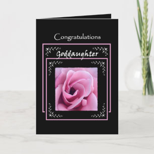 STIEFDOCHTER Huwelijk Felicitaties  Roze Roos Kaart