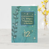 Stiefdochter Religieuze 12e Verjaardag Handgeteken Kaart (Gele Bloem)