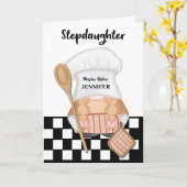 stiefdochter verjaardag grillige kabouter bakker kaart (Gele Bloem)