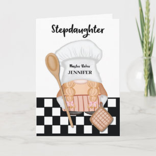 Stiefdochter Verjaardag Whimsical Gnome Bakker Bak Kaart