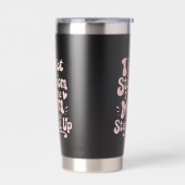 Stiefmoeder cadeau de moeder die stapte retro geïsoleerde drinkbeker (Links)