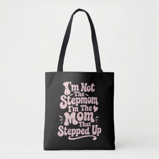 Stiefmoeder cadeau de moeder die stapte retro tote bag (Voorkant)