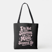 Stiefmoeder cadeau de moeder die stapte retro tote bag (Achterkant)