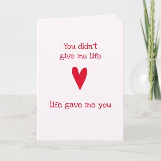 Stiefmoeder 'Dank je' | Red Heart Kaart (Voorkant)