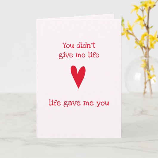 Stiefmoeder 'Dank je' | Red Heart Kaart (Gele Bloem)