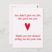 Stiefmoeder 'Dank je wel' | Red Heart Moederdag Briefkaart (Voorkant / Achterkant)