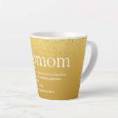 Stiefmoeder Definitie Goud Glitter Latte Mok (Rechterhoek)