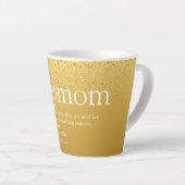 Stiefmoeder Definitie Goud Glitter Latte Mok (Rechterhoek)