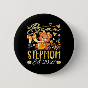 Stiefmoeder Est 2027 Bloem Boord Stropdas Moederda Ronde Button 5,7 Cm