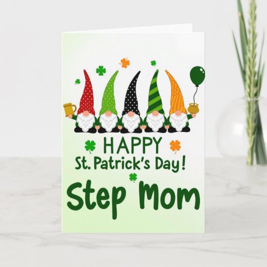 Stiefmoeder Gelukkige St. Patrick's Dag Kaart (Voorkant)