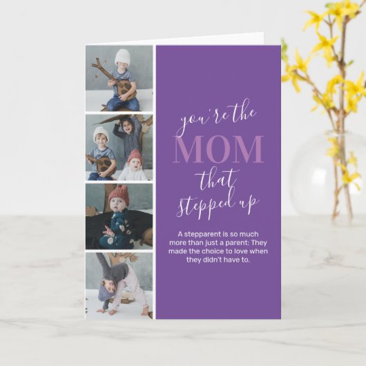 Stiefmoeder Moederdag Fotokaart Kaart (Gele Bloem)