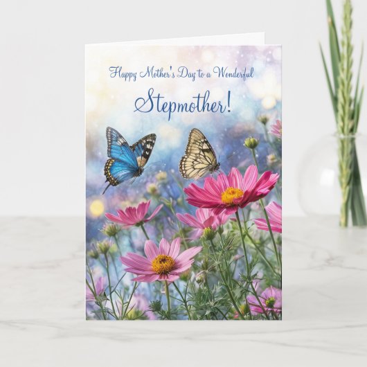 Stiefmoeder Moederdag met Mooie Bloemen Kaart (Voorkant)