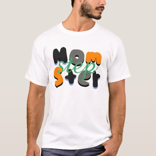 Stiefmoeder Moederster Groovy Borrellettering T-shirt (Voorkant)