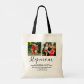 Stiefmoeder Script Quote Foto Boodschappentas Tote Bag (Achterkant)
