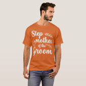 Stiefmoeder van de bruidegom vrijgezellenfeest gra t-shirt (Voorkant volledig)