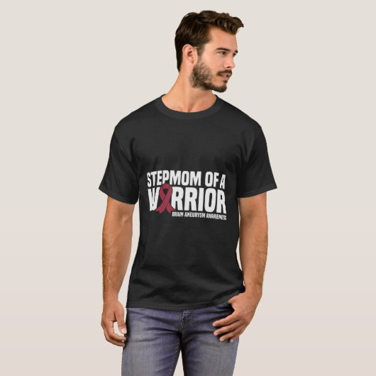 Stiefmoeder van een Warrior Brain Aneurysm Awarene T-shirt (Voorkant volledig)