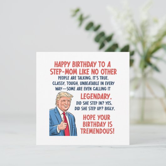 stiefmoeder verjaardag kaart (Staand voorkant)