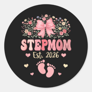 Stiefmoeder Verwacht Bloemen Moederdag 2026 Ronde Sticker