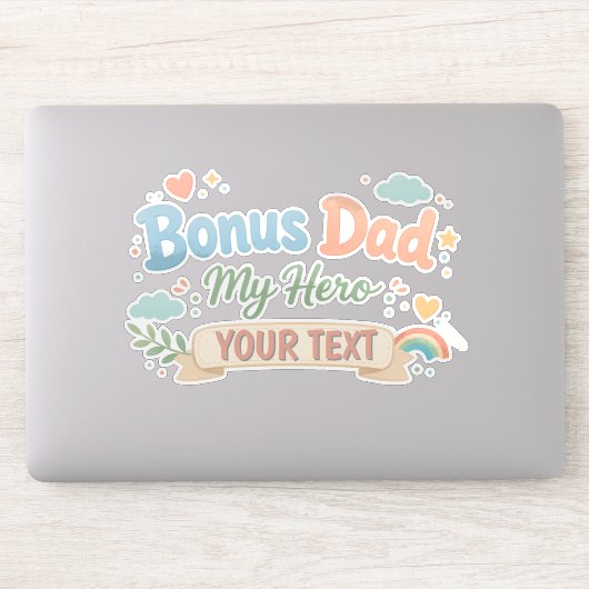 Stiefpapa Mijn Held Persoonlijk Mooie Esthetische Sticker (Computer)