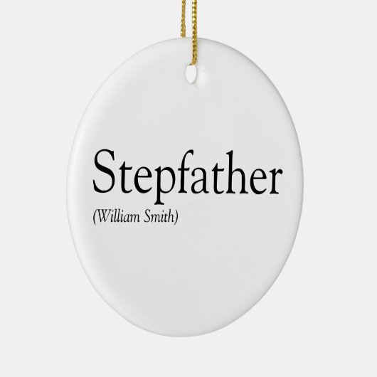 Stiefvader, Definisie van Stiefpapa Zwart en Wit Keramisch Ornament (Rechts)